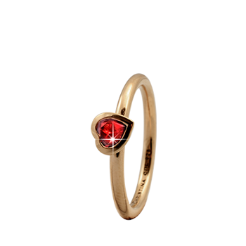 Christina Collect gold plated collecting ring - Garnet Heart